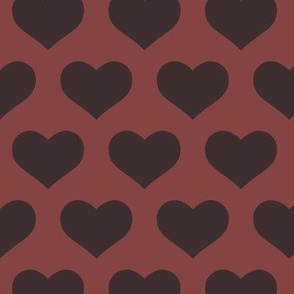 Classic Heart Pattern in Chocolate Brown Colors