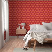 Classic Heart Pattern in Orange & Red Colors