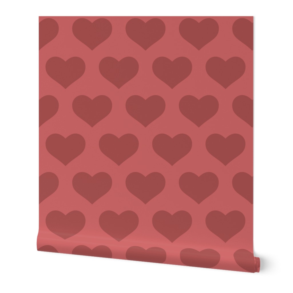 Classic Heart Pattern in Retro Red Colors