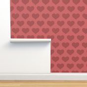 Classic Heart Pattern in Retro Red Colors