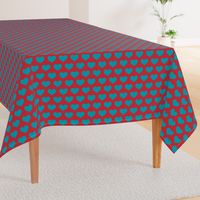 Classic Heart Pattern in Teal & Red Colors