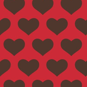 Classic Heart Pattern in Brown & Red Colors