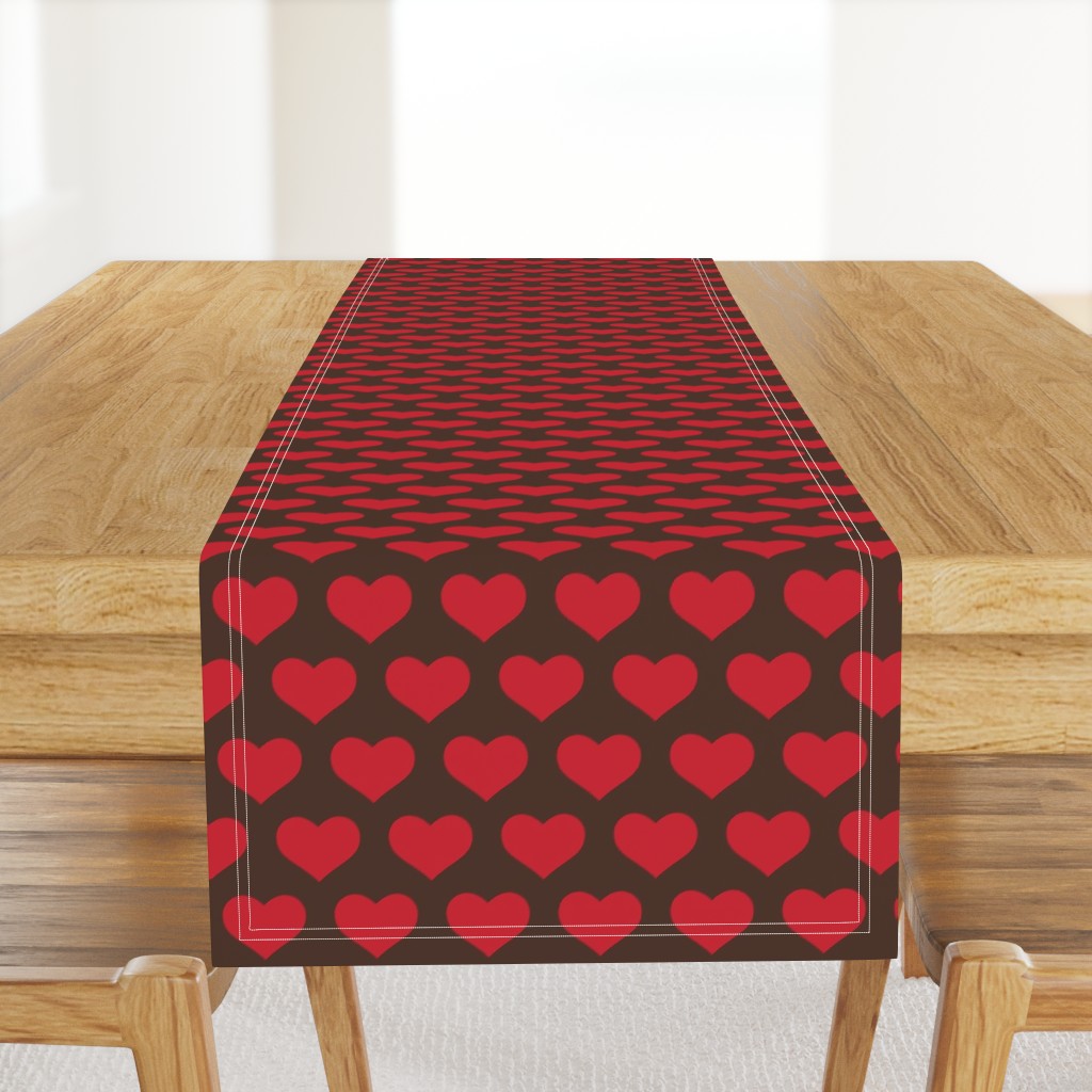 Classic Heart Pattern in Red & Brown Colors