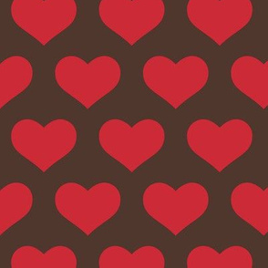 Classic Heart Pattern in Red & Brown Colors