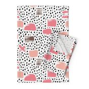 Strokes dots cross and spots raw abstract brush strokes memphis scandinavian style multi color pink taupe