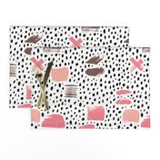 Strokes dots cross and spots raw abstract brush strokes memphis scandinavian style multi color pink taupe