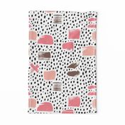 Strokes dots cross and spots raw abstract brush strokes memphis scandinavian style multi color pink taupe