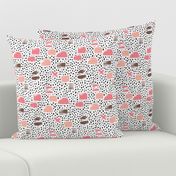 Strokes dots cross and spots raw abstract brush strokes memphis scandinavian style multi color pink taupe  SMALL