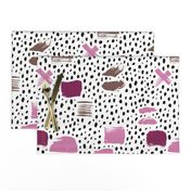 Strokes dots cross and spots raw abstract brush strokes memphis scandinavian style multi color purple lilac