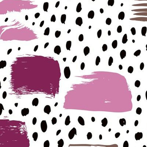 Strokes dots cross and spots raw abstract brush strokes memphis scandinavian style multi color purple lilac