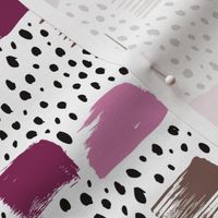 Strokes dots cross and spots raw abstract brush strokes memphis scandinavian style multi color purple lilac SMALL