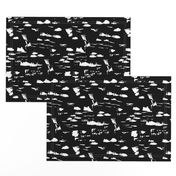 Messy paint marble spots and dots abstract marble paint in gender neutral black and white