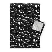 Messy paint marble spots and dots abstract marble paint in gender neutral black and white