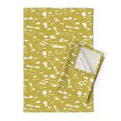 Messy paint marble spots and dots abstract marble paint in soft ochre yellow