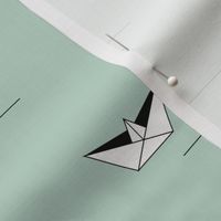 origami boats - mint lake pond water geometric