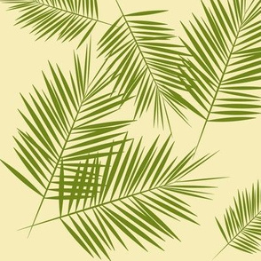 Palm leaf - Palm leaves Palm tree tropical plant summer fun mint green on lemon