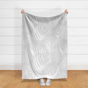 palm leaves LARGE light grey fronds 