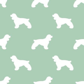 Cocker Spaniel silhouette fabric dog breeds mint green