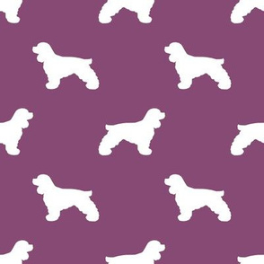 Cocker Spaniel silhouette fabric dog breeds amethyst