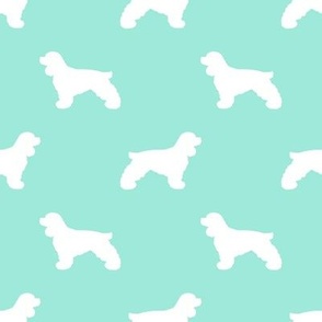 Cocker Spaniel silhouette fabric dog breeds aqua