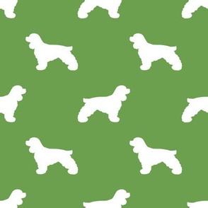 Cocker Spaniel silhouette fabric dog breeds asparagus