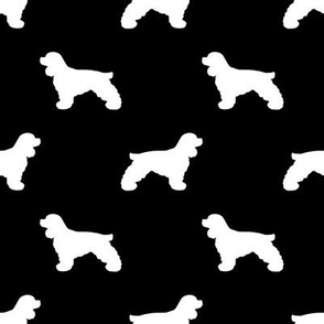 Cocker Spaniel silhouette fabric dog breeds black 