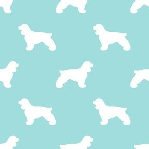 Cocker Spaniel silhouette fabric dog breeds blue tint