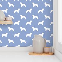 Cocker Spaniel silhouette fabric dog breeds cerulean