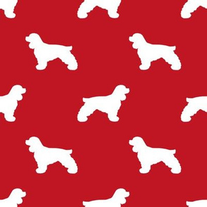 Cocker Spaniel silhouette fabric dog breeds fire red