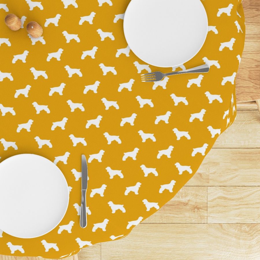 Cocker Spaniel silhouette fabric dog breeds goldenrod