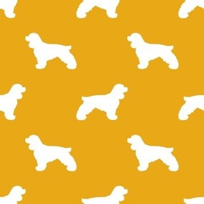 Cocker Spaniel silhouette fabric dog breeds goldenrod