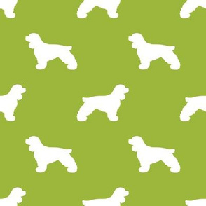 Cocker Spaniel silhouette fabric dog breeds lime