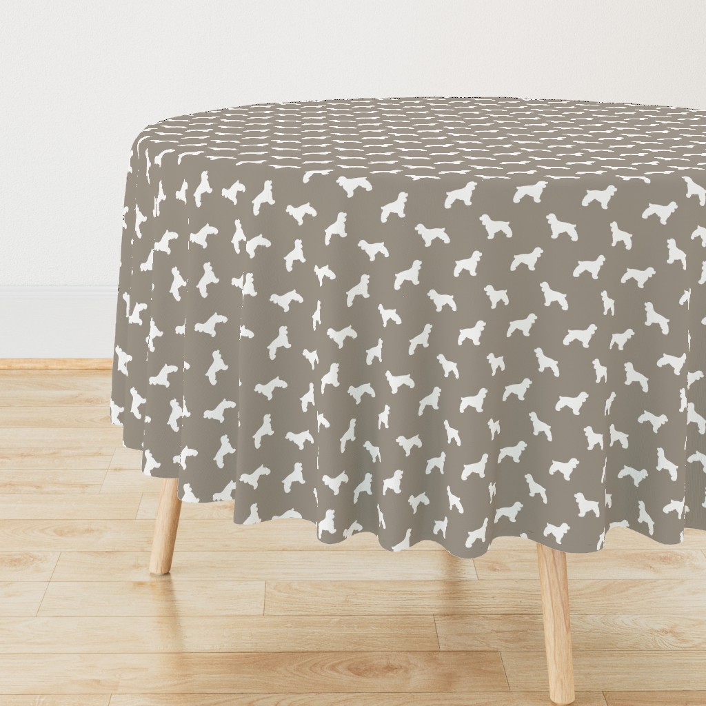 Cocker Spaniel silhouette fabric dog breeds medium brown