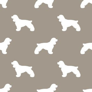 Cocker Spaniel silhouette fabric dog breeds medium brown