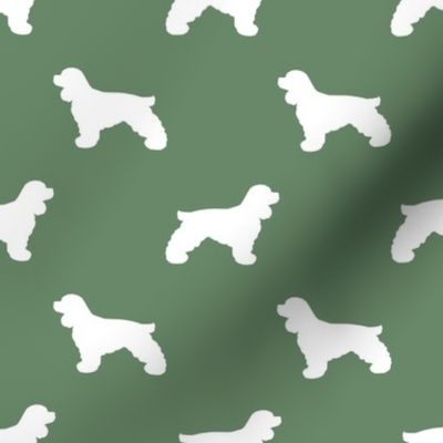 Cocker Spaniel silhouette fabric dog breeds medium green