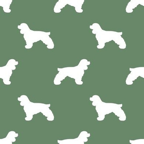 Cocker Spaniel silhouette fabric dog breeds medium green