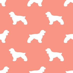 Cocker Spaniel silhouette fabric dog breeds peach