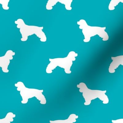 Cocker Spaniel silhouette fabric dog breeds peacock