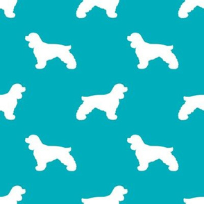 Cocker Spaniel silhouette fabric dog breeds peacock