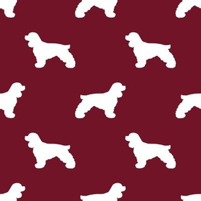 Cocker Spaniel silhouette fabric dog breeds ruby