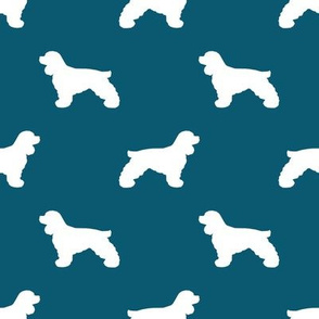 Cocker Spaniel silhouette fabric dog breeds sapphire