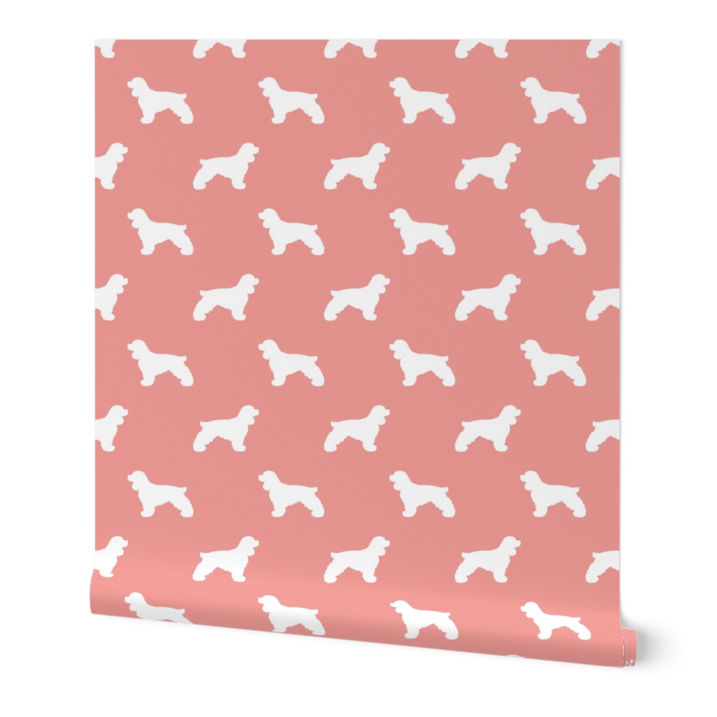 Cocker Spaniel silhouette fabric dog breeds sweet pink