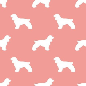 Cocker Spaniel silhouette fabric dog breeds sweet pink