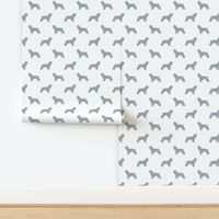 Cocker Spaniel silhouette fabric dog breeds white and grey