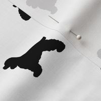 Cocker Spaniel silhouette fabric dog breeds white