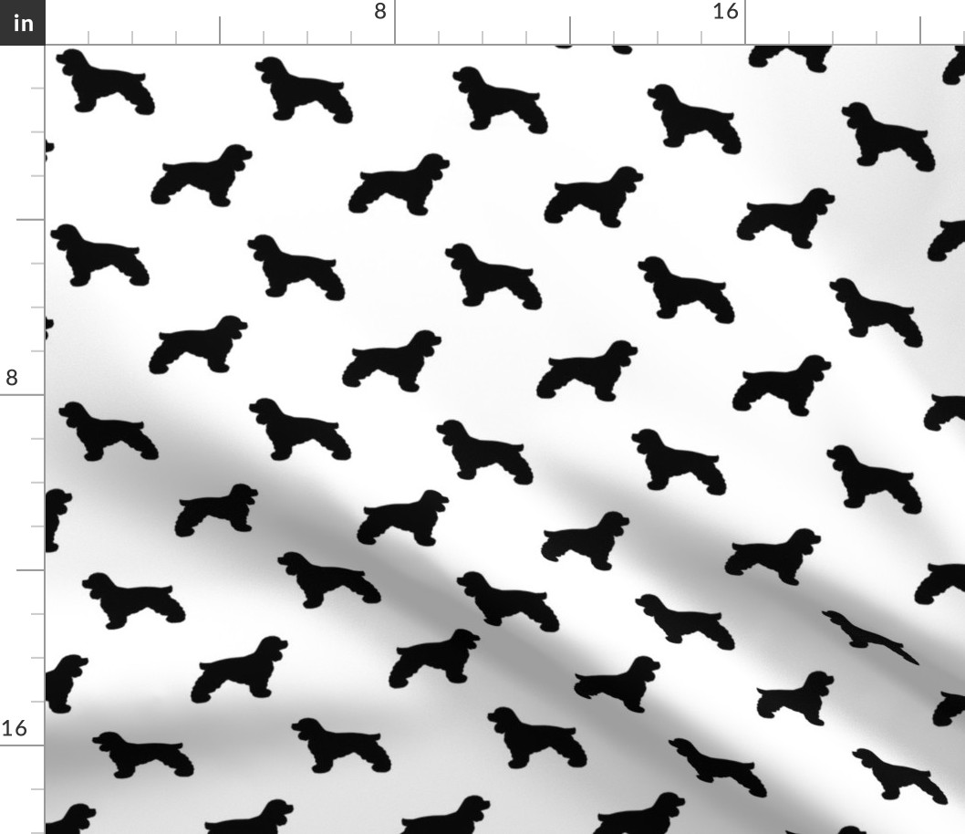 Cocker Spaniel silhouette fabric dog breeds white