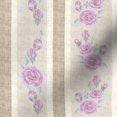 Old Fashioned Rose Stripe Dark Pink