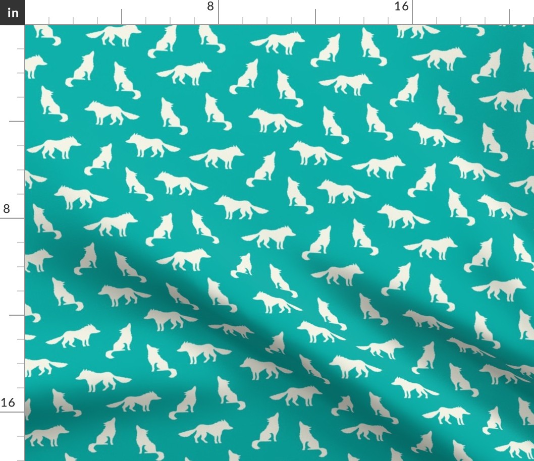 Wolf on turquoise