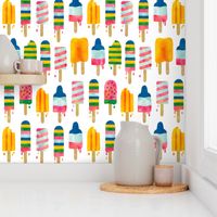 Summer watercolor popsicles