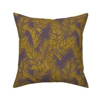 gold glitter palm leaves - mauve, mini